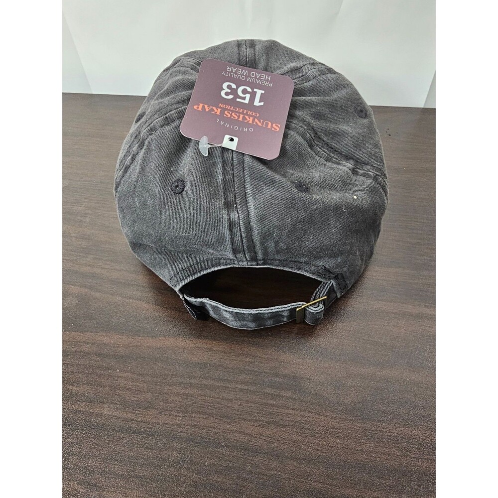 Holden Beach NC USA Hat Black Distressed Cap Sunkiss Kap Collection NWT - Picture 3 of 3